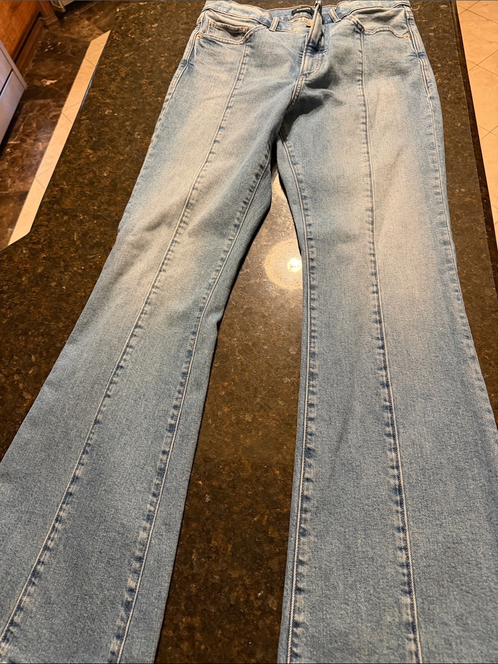Express Women's Light Wash Flare Jeans